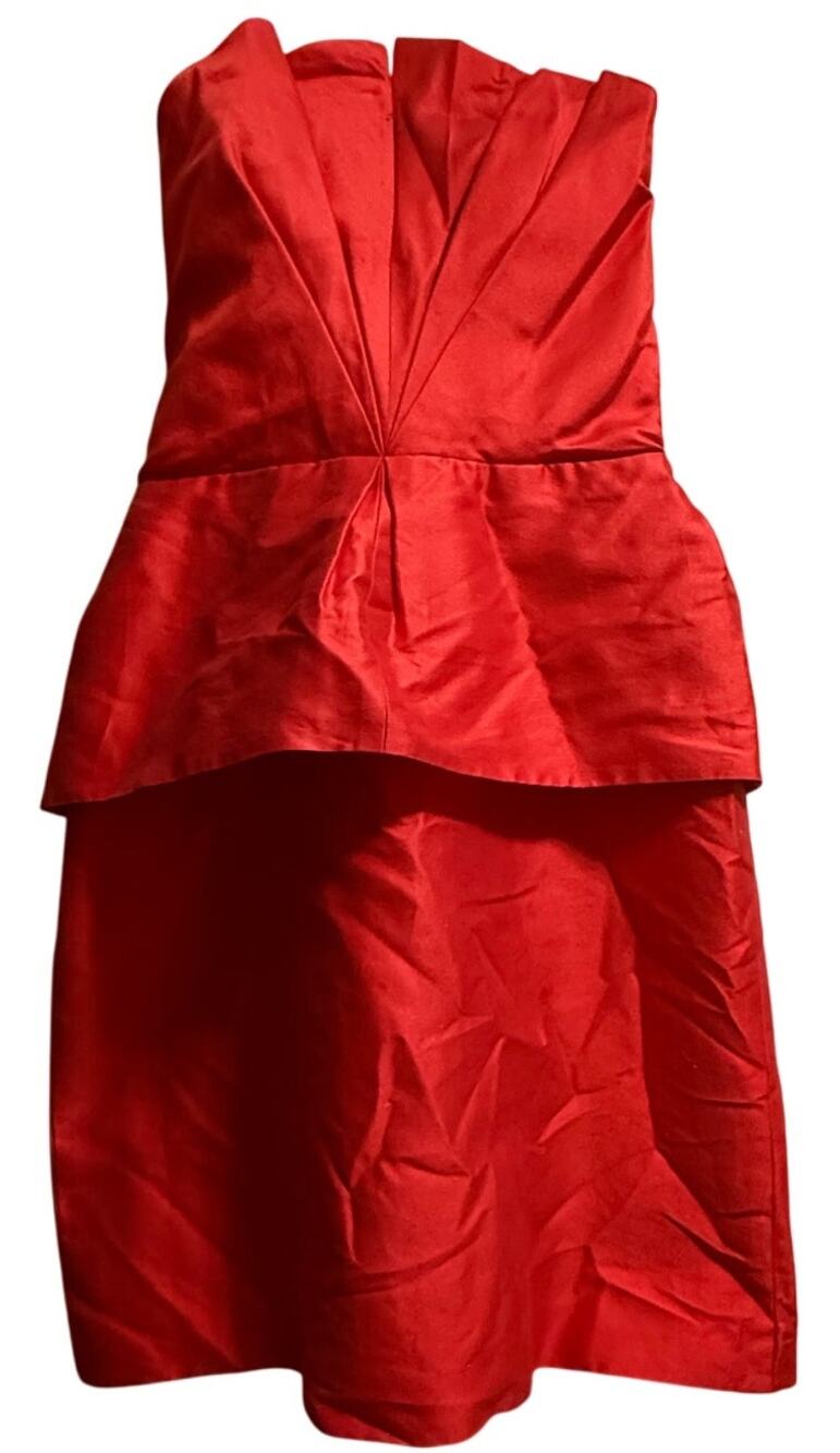 Monique Lhuillier Red Layered Cocktail Dress - Size 10